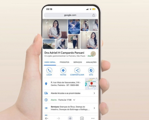 Criação do Google Meu Negócio Médico, em Pedreira